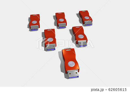 USBメモリ(3DCG：白バック) 62605615