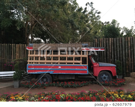 old red truck 62607979
