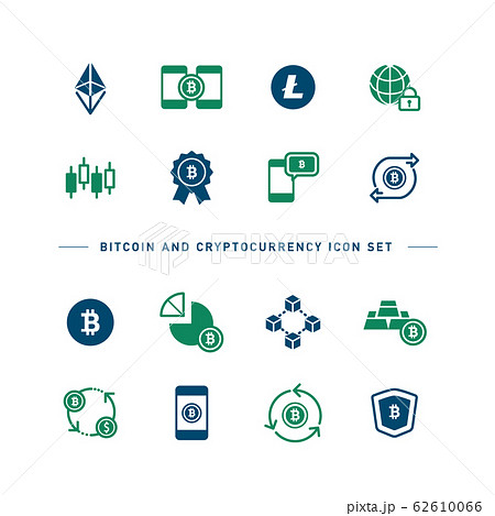 BITCOIN AND CRYPTOCURRENCY ICON SET BITCOIN AND CRYPTOCURRENCY ICON SET 62610066