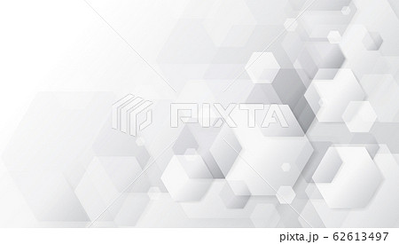 Abstract geometric white and grey hexagonal design background. 62613497