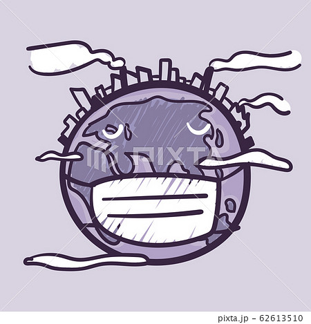 The world is full of dust, smoke, pollution hand drawn doodle cartoon. Ecology care and eco friendly concept. 62613510