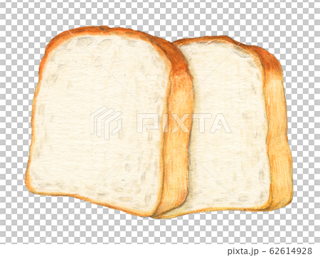 山形食パン2枚 手描き 水彩のイラスト素材 [62614928] - PIXTA