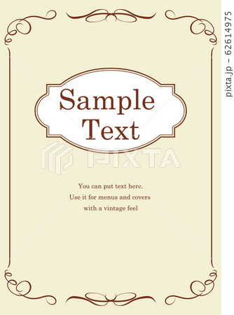 バロック調のオーナメント・飾り罫・飾り囲み・背景テンプレート|ビンテージ・レトロ・ベクターデーター バロック調のオーナメント・飾り罫・飾り囲み・背景テンプレート|ビンテージ・レトロ・ベクターデーター 62614975