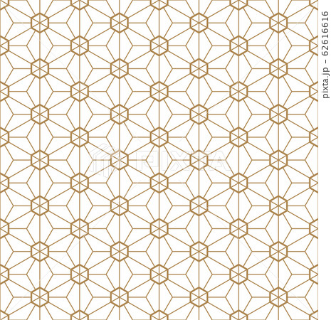 Seamless japanese pattern Kumiko style in golden. - Stock