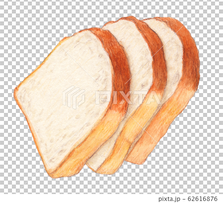 3 slices of bread slices hand-painted watercolor 62616876