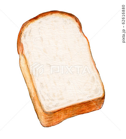食パン 手描き 水彩のイラスト素材
