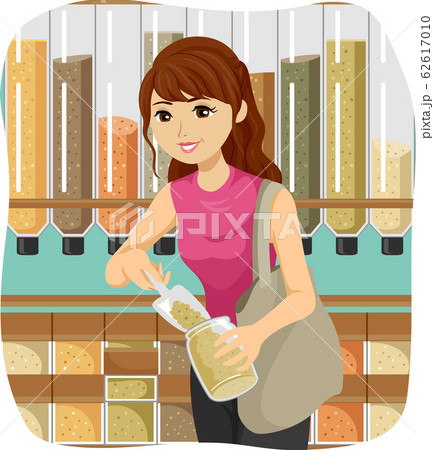 Teen Girl Bulk Shopping Jar Illustration 62617010