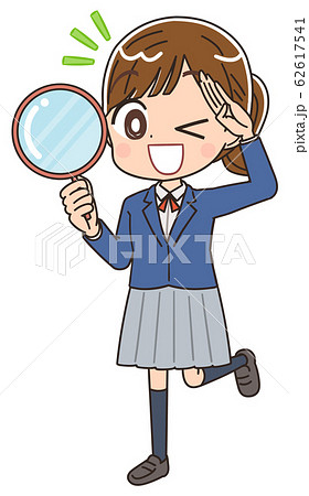 女子高生のイラスト 女子 女  中学生 ブレザー マンガ アニメ 62617541