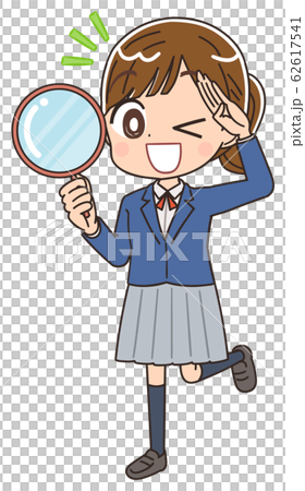 女子高生のイラスト 女子 女  中学生 ブレザー マンガ アニメ 62617541
