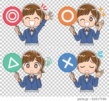 女學生插畫女孩女人初中生西裝外套漫畫卡通 62617590