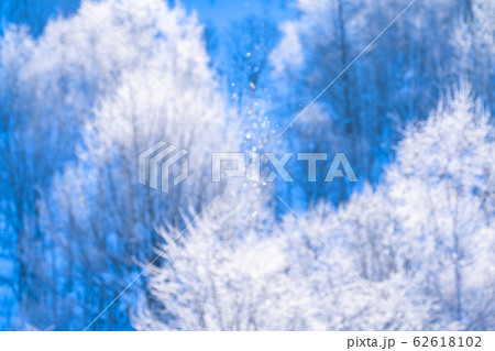 北海道 霧氷とダイヤモンドダスト 冬の美瑛の写真素材