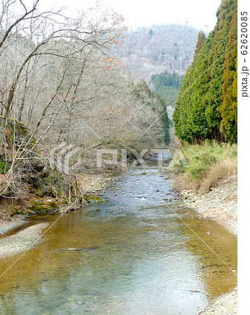 羽束川 はつかがわ 上流域の清流 兵庫県丹波篠山市後川 しつかわ 付近の写真素材