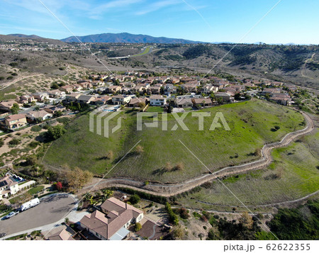 Aerial view of residential modern subdivision luxury house. 62622355