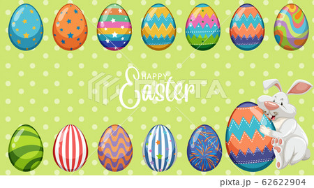 Poster design for easter with easter bunny and 62622904