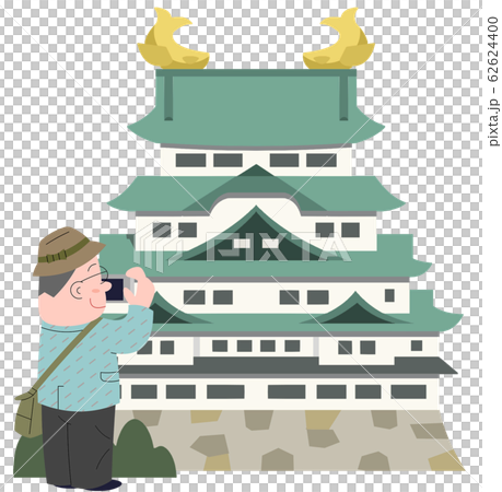 名古屋城と旅行者 62624400