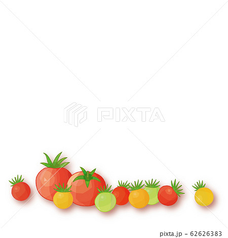 トマト プチトマト フレーム ライン のイラスト素材