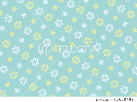 ポップで可愛いパステルカラーの花柄パターン背景のイラスト素材