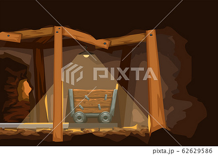 cartoon miner wagon side view 62629586