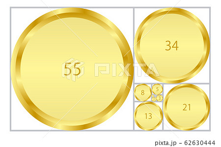 黄金比のメダルのイラスト素材