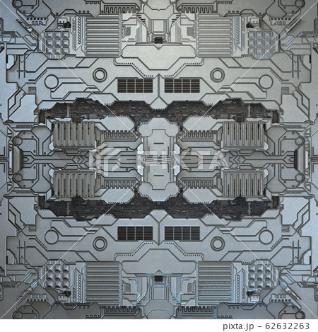 SciFi Panels. Futuristic texture. Spaceship hull geometric pattern. 3d illustration. 62632263
