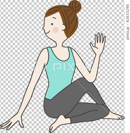 ヨガ 半魚王のポーズ のイラスト素材