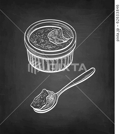Chalk sketch of creme brulee. 62633846