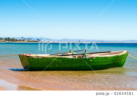 Old wooden fishing boat in the sea in Egypt 62634581