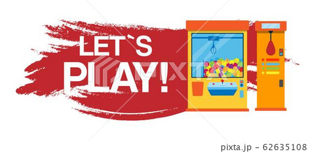 Lets play fishing games machine vector illustration. Gambling games machine where gamesome gambler or gamer hunt and win a toy. Banner with typography. Lets play fishing games machine vector illustration. Gambling games machine where gamesome gambler or gamer hunt and win a toy. Banner with typography. 62635108