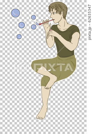 Men playing with soap bubbles 62635347
