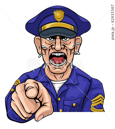 Angry Policeman Police Officer Cartoon - Stock Illustration [62635367] -  PIXTA
