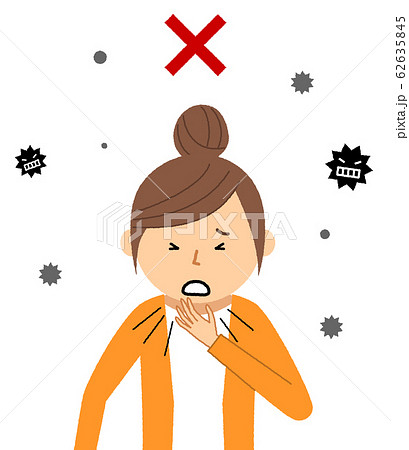 若い女性　風邪　インフルエンザ 62635845