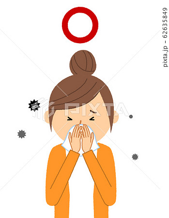 若い女性　風邪　インフルエンザ 62635849