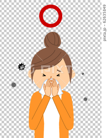 若い女性　風邪　インフルエンザ 62635849