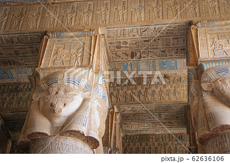 Beautiful interior of the Temple of Dendera or the 62636106