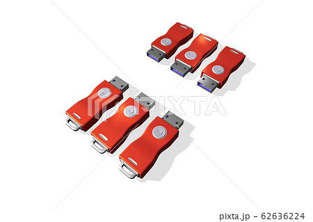 USBメモリ(3DCG：白バック) 62636224