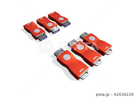 USBメモリ(3DCG：白バック) 62636226