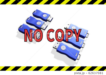 USBメモリ　コピー禁止警告(3DCG：白バック) 62637081