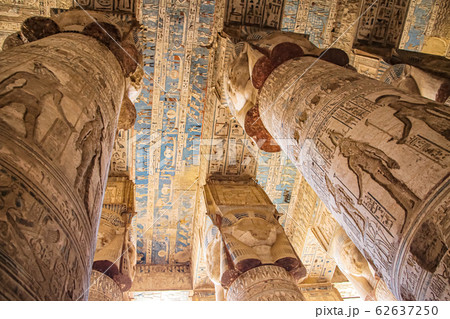 Beautiful interior of the Temple of Dendera or the Beautiful interior of the Temple of Dendera or the 62637250