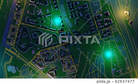 3D image render, Aerial view of cityscape background. 3d rendering 62637477