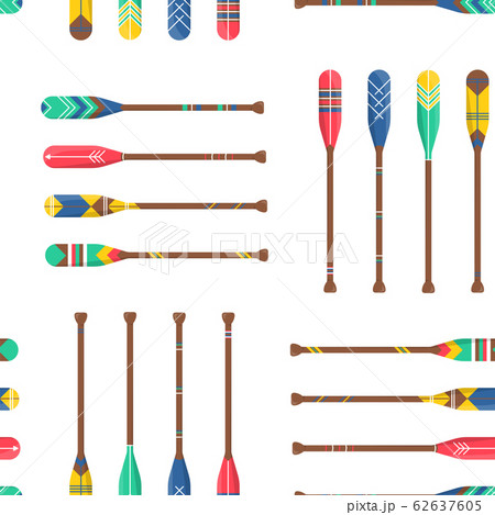 Seamless pattern with oars or paddles boat 62637605