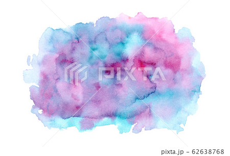 Bright blue, turquoise and pink watercolor blob 62638768