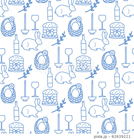 Vector seamless pattern Easter symbols Festive Vector seamless pattern Easter symbols Festive 62639221