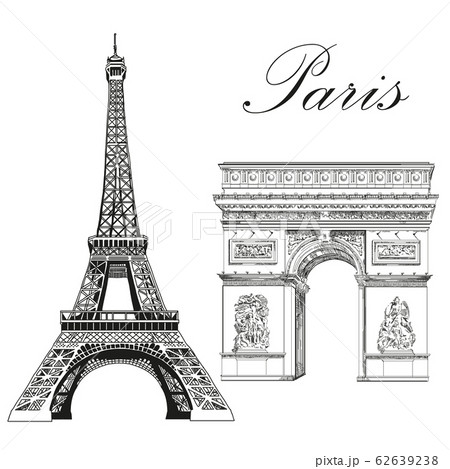 Vector Eiffel Tower and Triumphal Arch Vector Eiffel Tower and Triumphal Arch 62639238