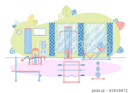 Weight Training Equipment Fitness Room Interior. 62639872