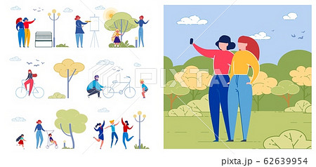 Outdoor Activities Flat Vector Illustrations Set 62639954