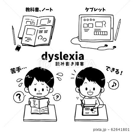 子供 読み書き障害 線画のみ 62641801