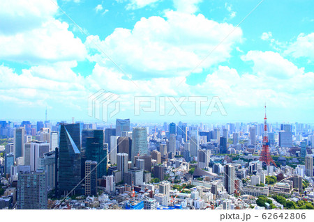 東京都 東京の街並みと東京タワー 東京都 東京の街並みと東京タワー 62642806