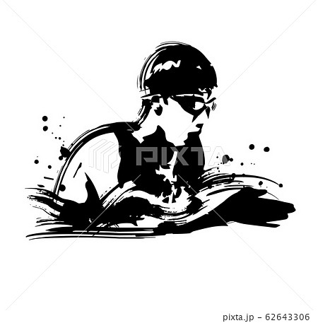 女性スイマーのイラスト素材