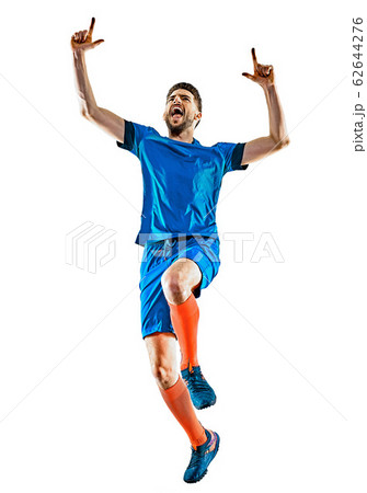 young soccer player man isolated white background standing 62644276