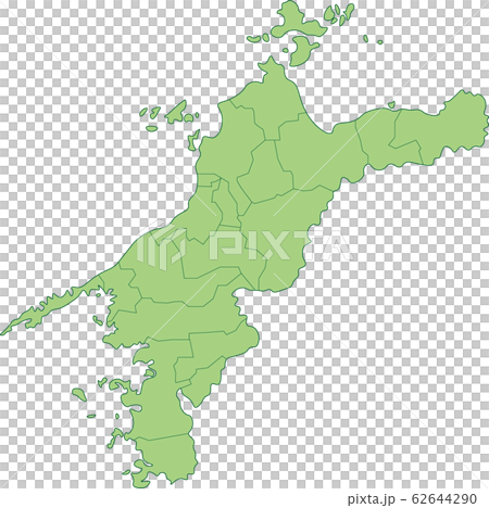愛媛県の地図_市町村別 62644290